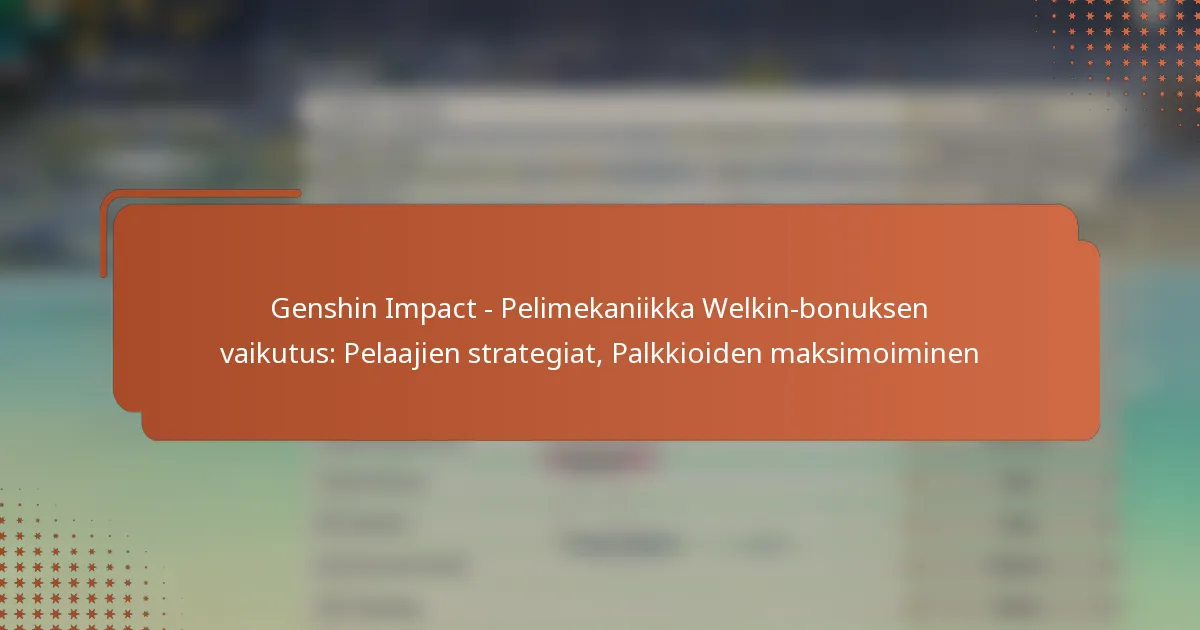 Genshin Impact – Pelimekaniikka Welkin-bonuksen vaikutus: Pelaajien strategiat, Palkkioiden maksimoiminen