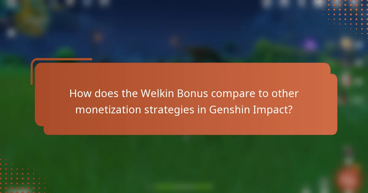 How does the Welkin Bonus compare to other monetization strategies in Genshin Impact?