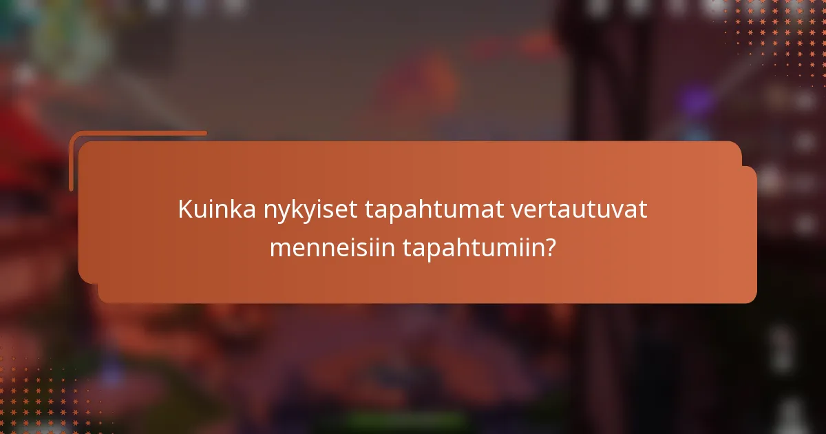 Kuinka nykyiset tapahtumat vertautuvat menneisiin tapahtumiin?