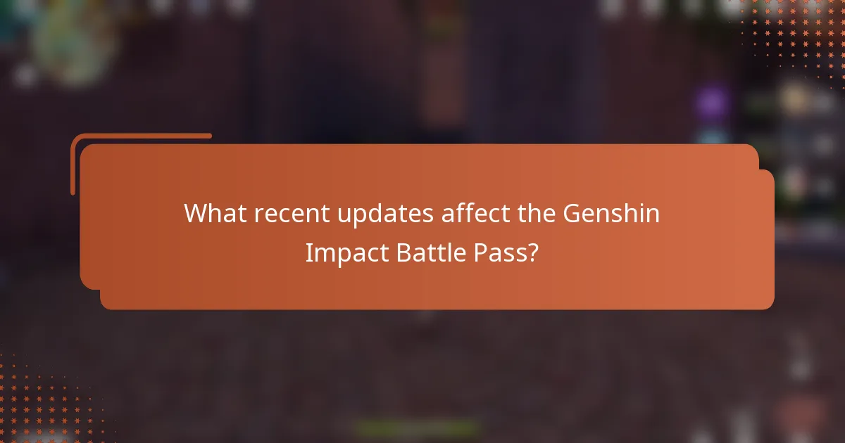 What recent updates affect the Genshin Impact Battle Pass?